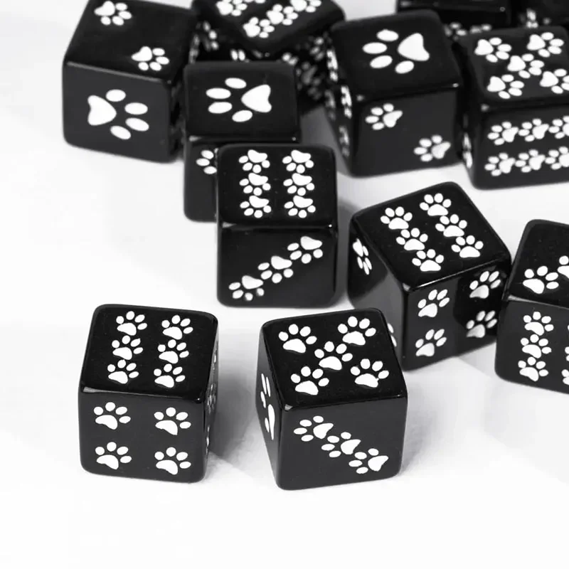 10 Pcs/lot Bear's Paw Pattern Puzzle Game 6 Sided Dice Game Accessory 15.8mm