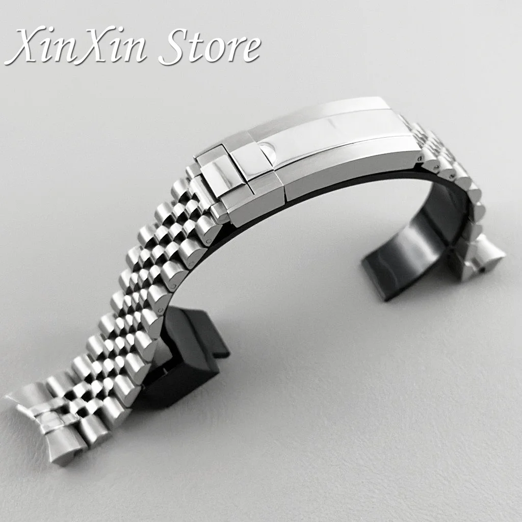 NH35 Part Glide Lock Clasp 20mm Width 904L Solid Stainless Steel Strap Brushed Polished Oyster Jubilee Presidential Bracelet