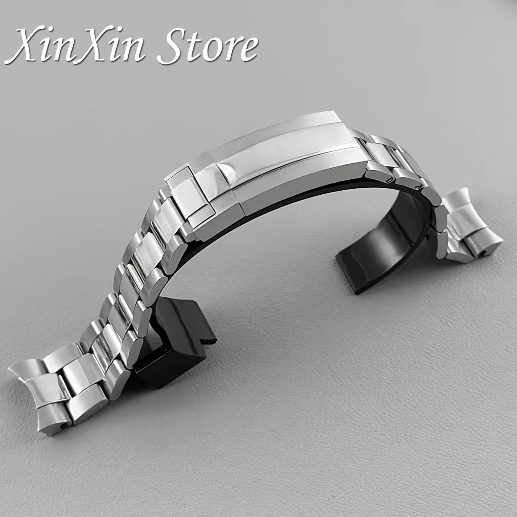 NH35 Part Glide Lock Clasp 20mm Width 904L Solid Stainless Steel Strap Brushed Polished Oyster Jubilee Presidential Bracelet