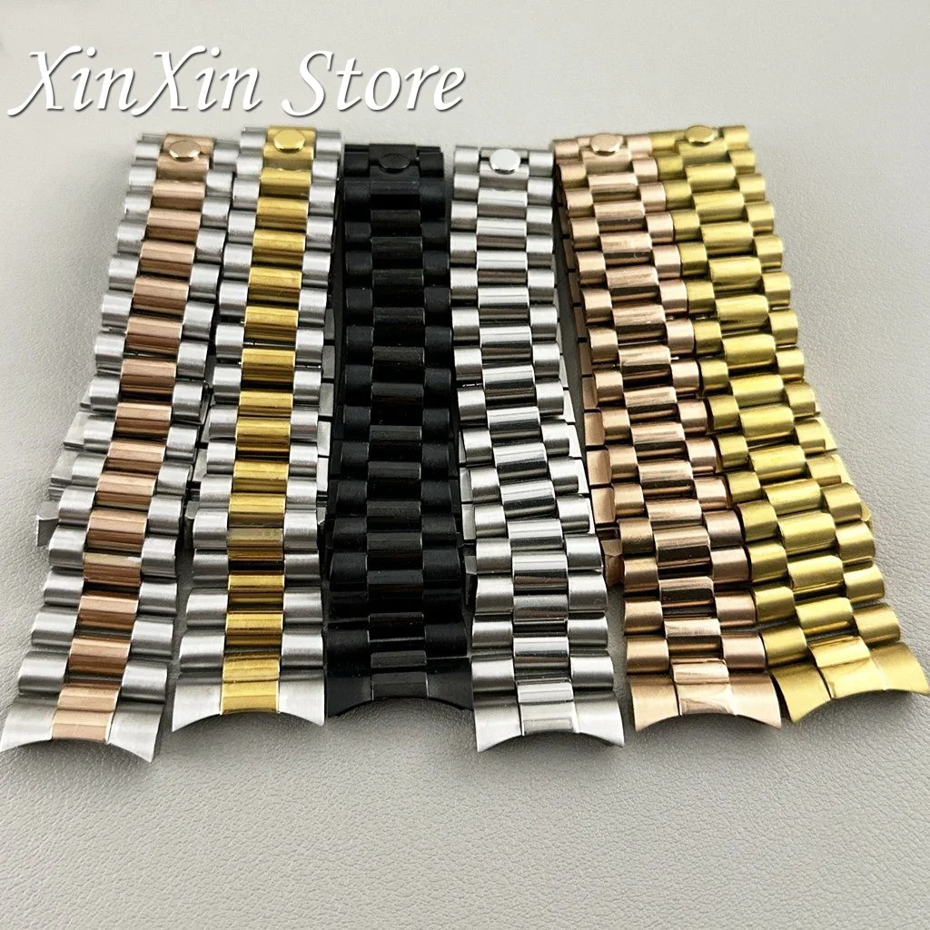 NH35 Part Glide Lock Clasp 20mm Width 904L Solid Stainless Steel Strap Brushed Polished Oyster Jubilee Presidential Bracelet