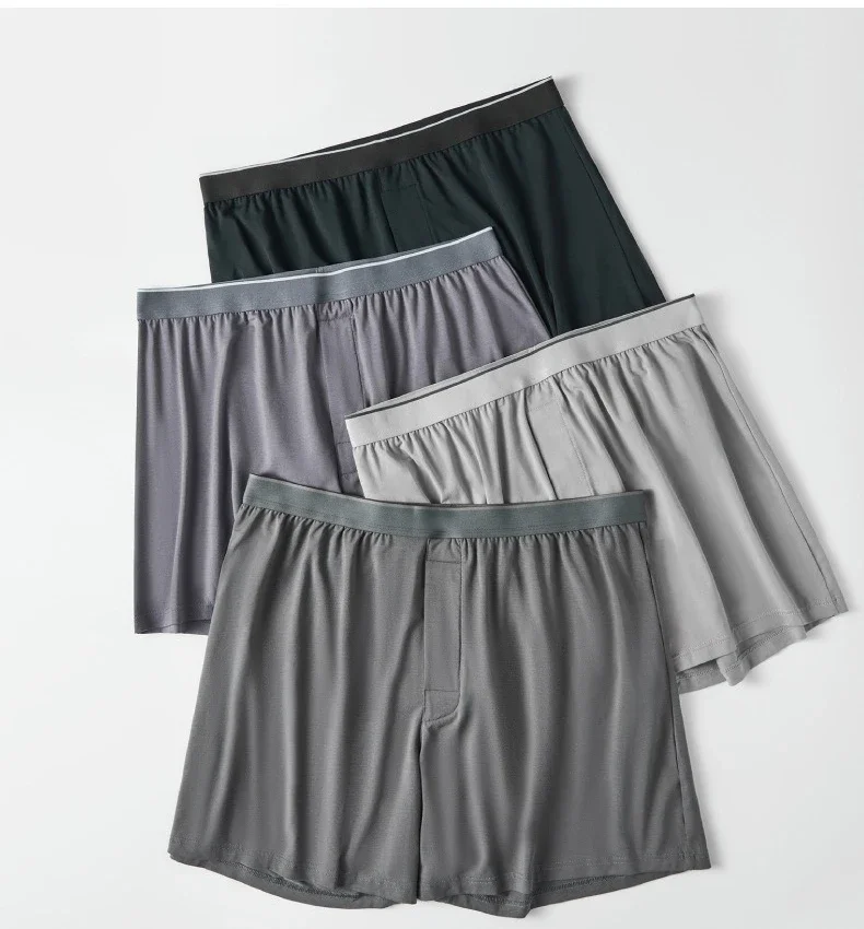4Pack Modal Mens Aro Pants Mid-Waist Mens Underpants Loose Pajama Pants Breathable Boxers for Men