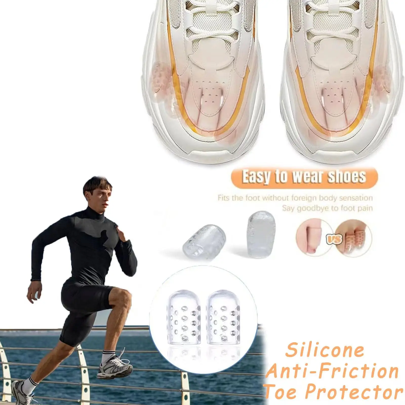 20pcs Toe Protectors Silicone Gel Caps for Corns Calluses Blisters Pain Relief, Soft Toe Sleeves Cushions