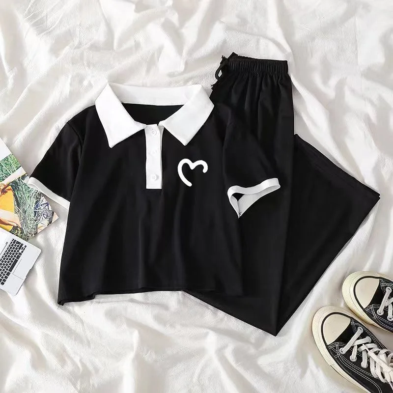 Teenagers Summer Girls Clothing Sets New Fashion Top And Wide Legged Pants 2Pcs Outfits Kids Tracksuit 6-14 Years Kids Clothes