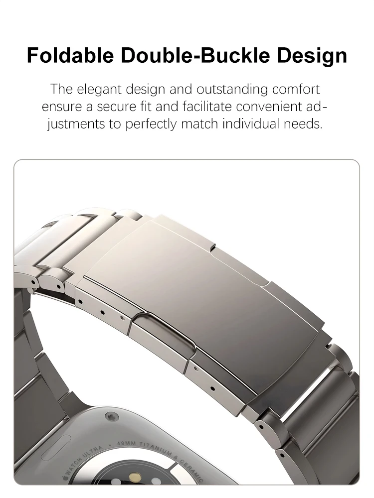 Luxury Titanium Alloy Band For Apple Watch Ultra 2 10 9 8 7 6 5 Metal Bracelet Strap For iWatch 38mm 40 41mm 42mm 45mm 46mm 49mm