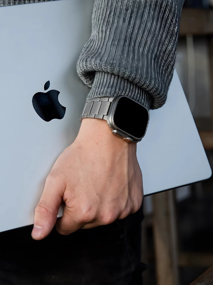 Luxury Titanium Alloy Band For Apple Watch Ultra 2 10 9 8 7 6 5 Metal Bracelet Strap For iWatch 38mm 40 41mm 42mm 45mm 46mm 49mm