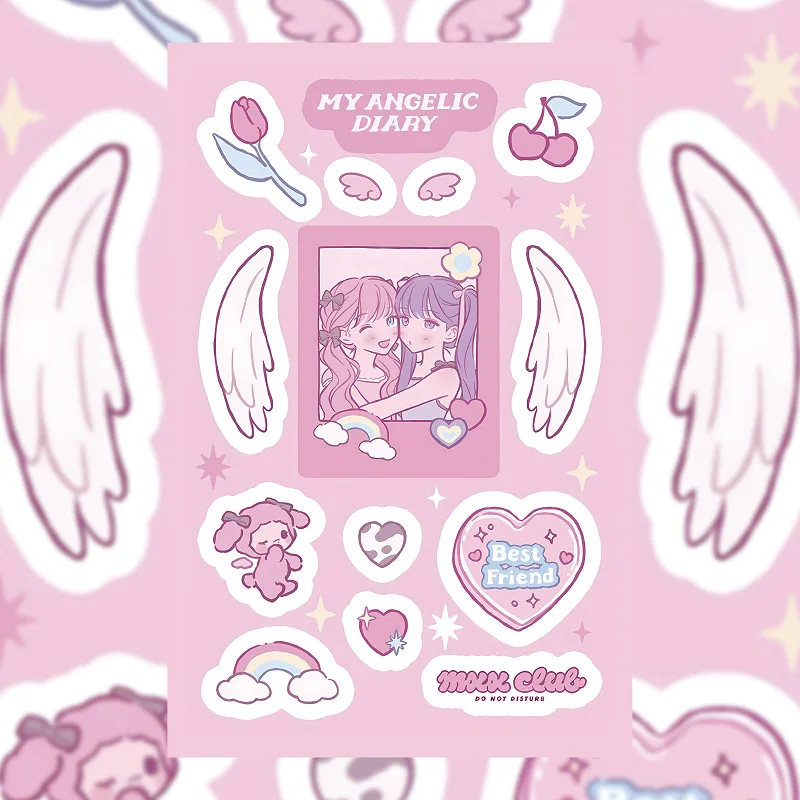 Korean Cute Sweet Cool Girl Character Stickers Handbook Diary Planner Scrapbook Phone Case Diy Decorative Stickers