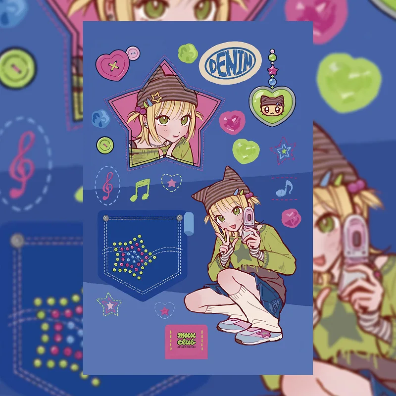 Korean Cute Sweet Cool Girl Character Stickers Handbook Diary Planner Scrapbook Phone Case Diy Decorative Stickers