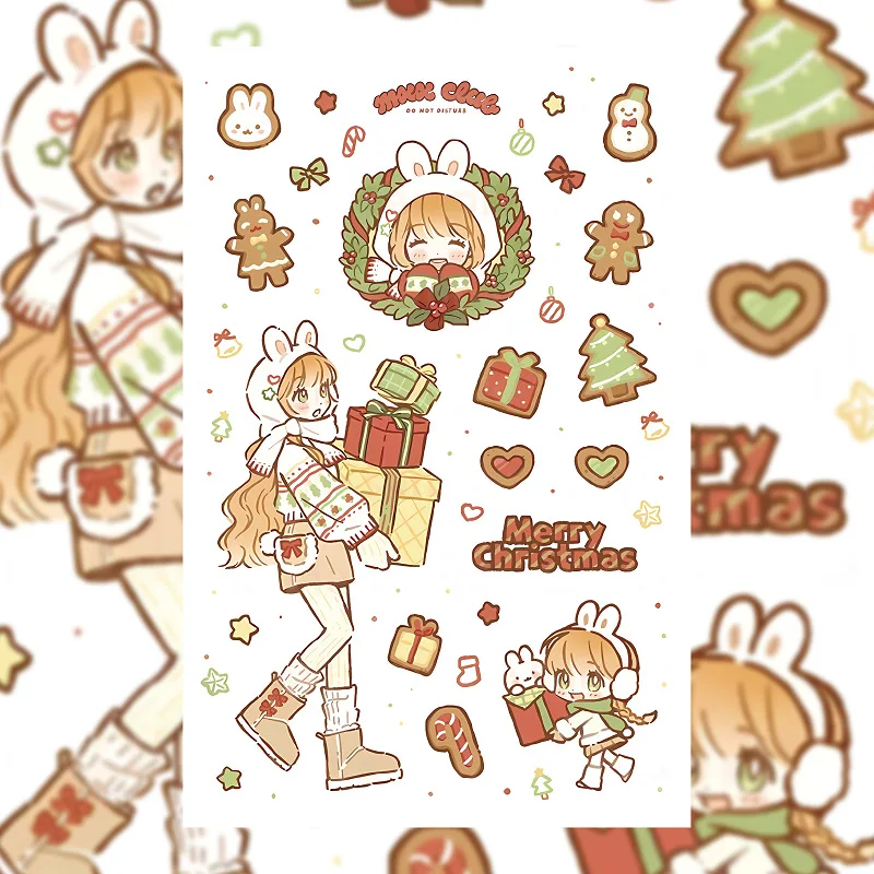 Korean Cute Sweet Cool Girl Character Stickers Handbook Diary Planner Scrapbook Phone Case Diy Decorative Stickers