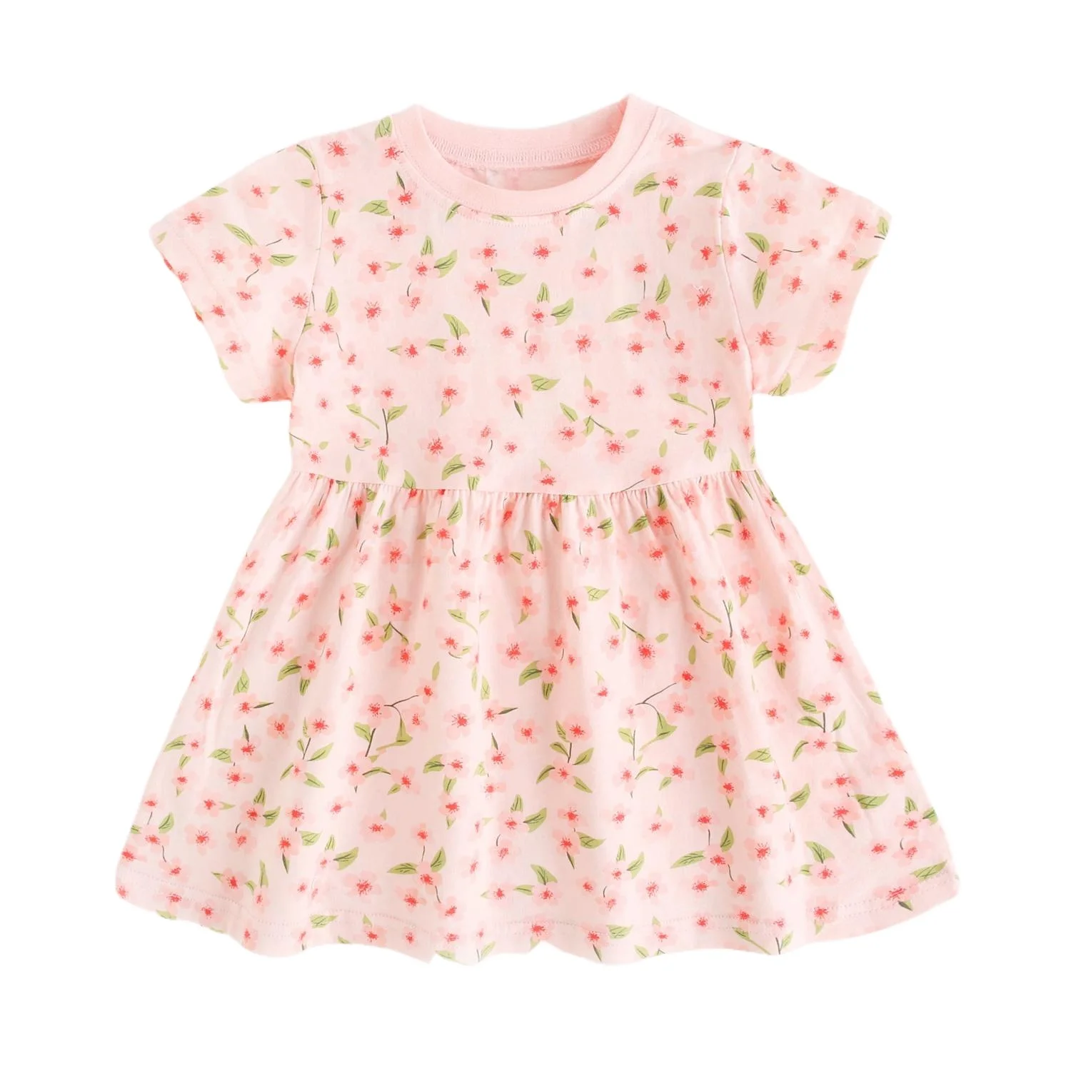 Sanlutoz Summer Short Sleeve Baby Girls Dress Little Kids Dresses Soft Clothing Holiday Casual