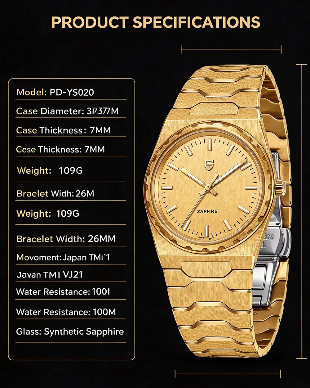 PAGANI DESIGN 2026 New VJ21 37MM Men Fashion Quartz Watch Sapphire Waterproof 10Bar Thin 7MM Luminous C3 Upgrade V2 Reloj Hombre