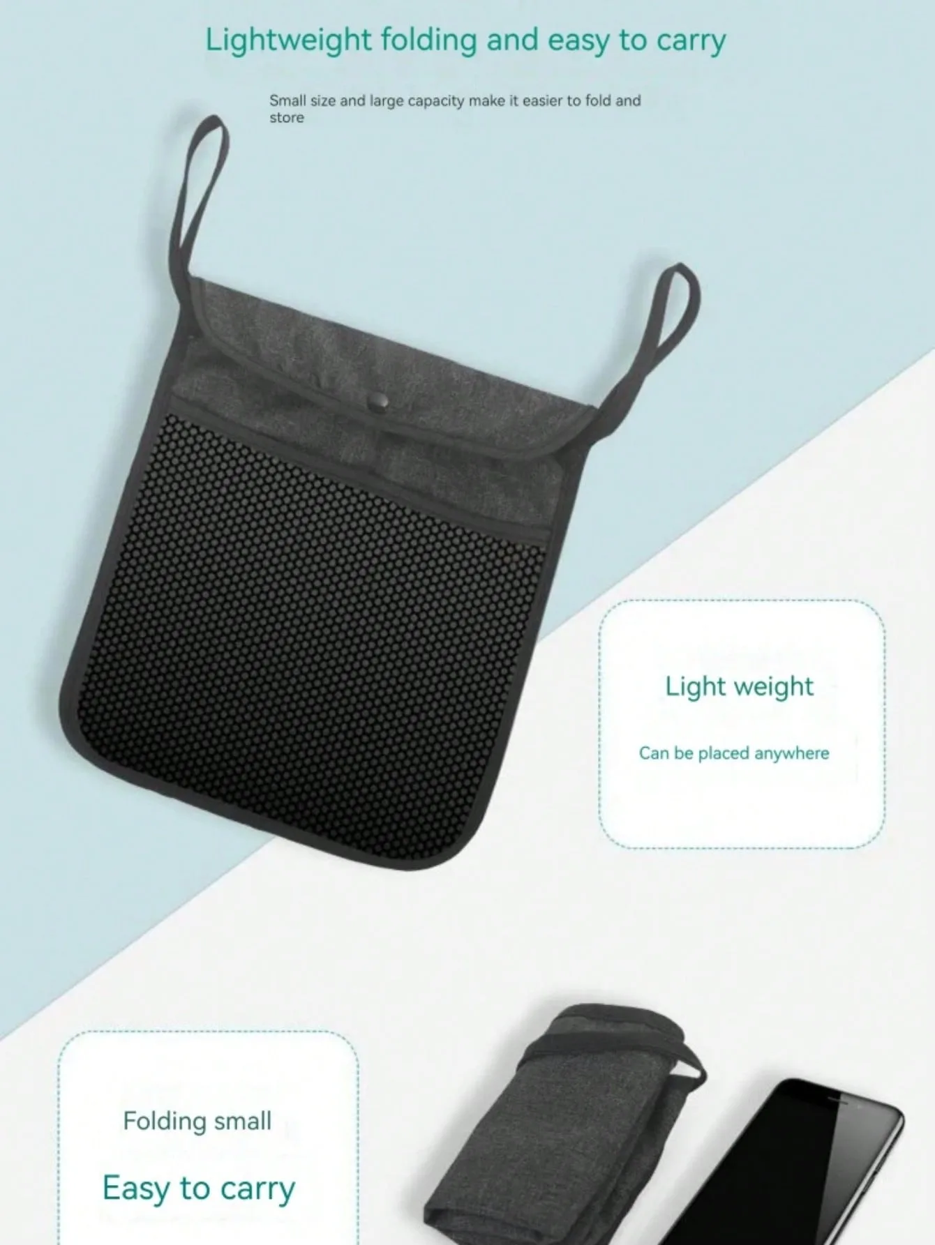 1pc Baby Stroller Hanging Bag Storage Double Layer Thickened Children's Stroller Bag Hanging Mesh Umbrella Storage Sack