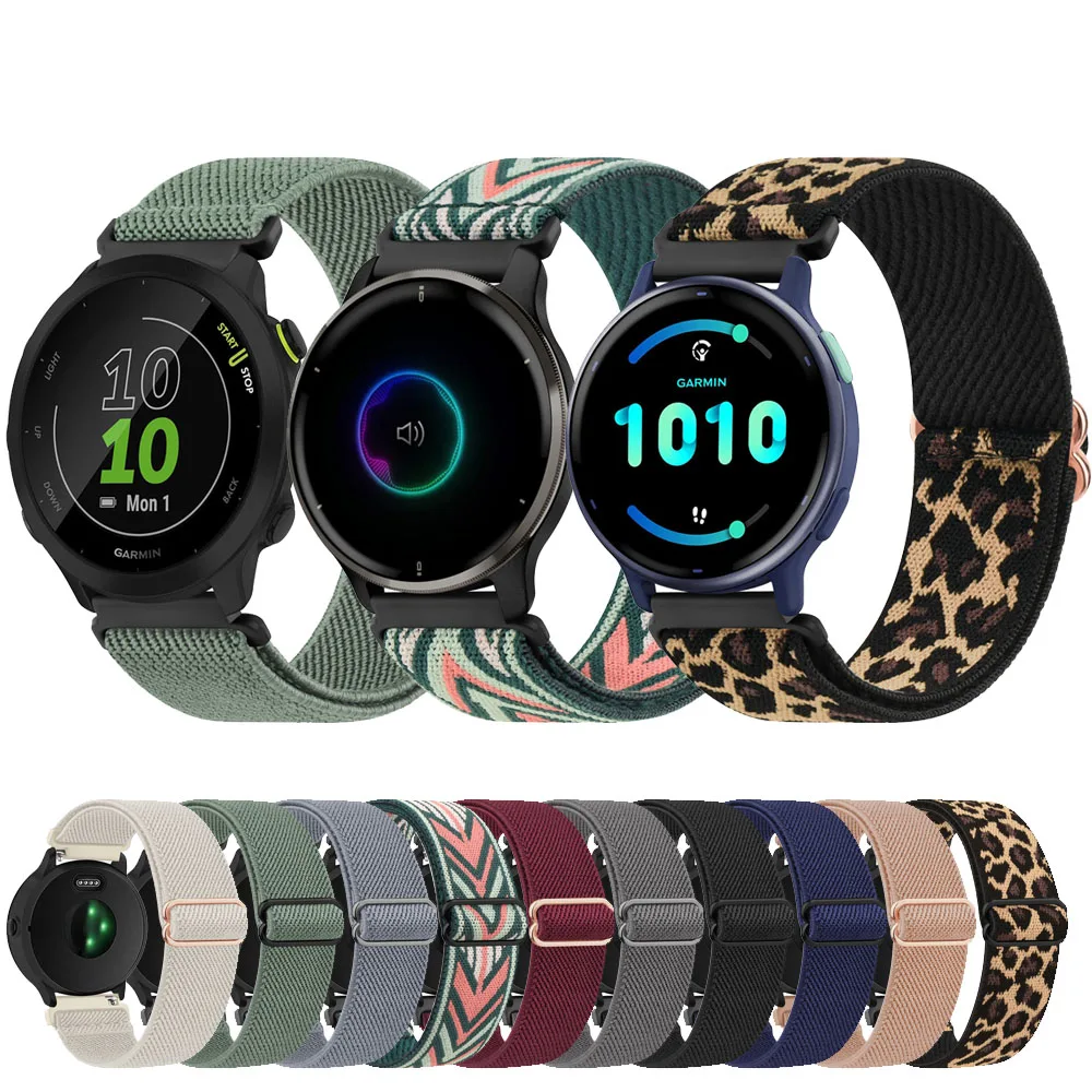 20mm Nylon Band For Garmin Vivoactive 5 3 T Music/Venu 2 Plus SQ 2/Forerunner 645 245 158 55/Vivomove Trend LUXE SPORT Bracelet