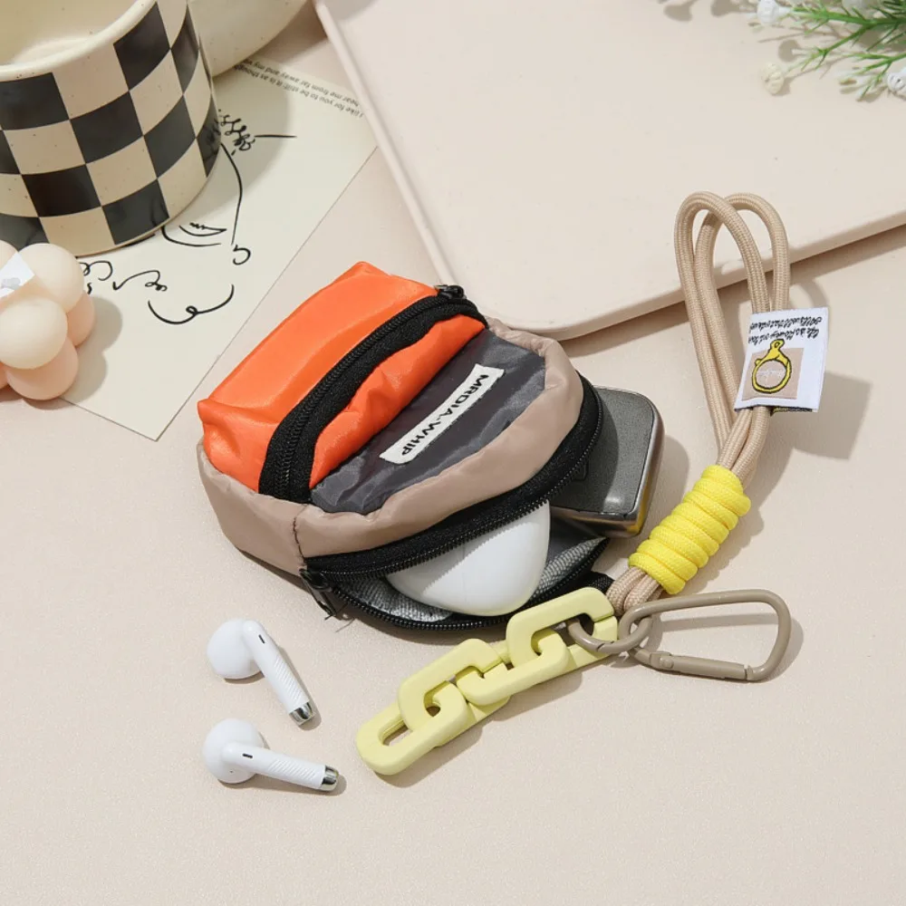 Kawaii Zipper Coin Purse Macaron Color Mini Earphone Bag Portable Key Chain Storage Bag Mini Purse Bag Pendant