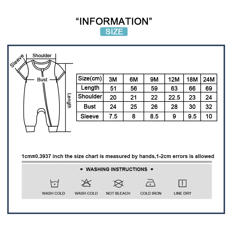 2-Pack Simple Fashion Baby Unisex Jumpsuits Summer Short Sleeve Newborn Boy Girl Zipper Rompers 0-24 Months Infant Clothes