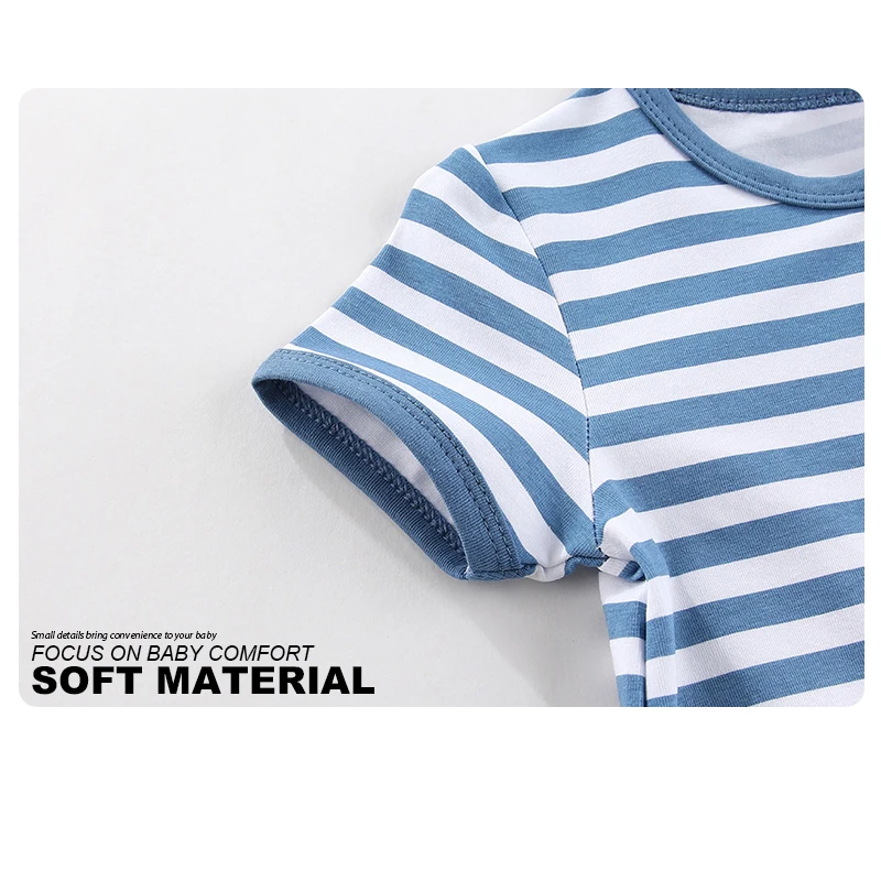 2-Pack Simple Fashion Baby Unisex Jumpsuits Summer Short Sleeve Newborn Boy Girl Zipper Rompers 0-24 Months Infant Clothes