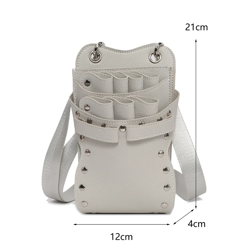 Professional 7-Pocket Hair Scissors Bag for Salon Barbers - Scissor Clips Holster Pouch Holder Case Belt - Hairdressing Tool