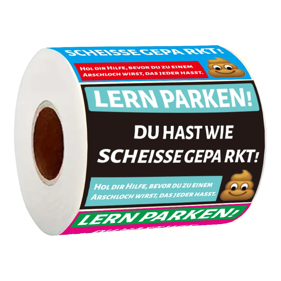 160 Pcs Funny German Parking Warning Stickers , Humorous Car Reminder Labels with Cartoon Design, Single Use,Car Stickers.