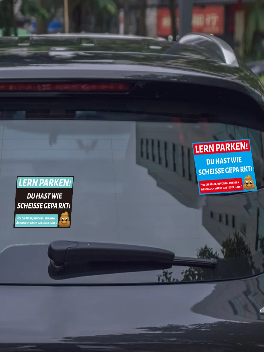 160 Pcs Funny German Parking Warning Stickers , Humorous Car Reminder Labels with Cartoon Design, Single Use,Car Stickers.