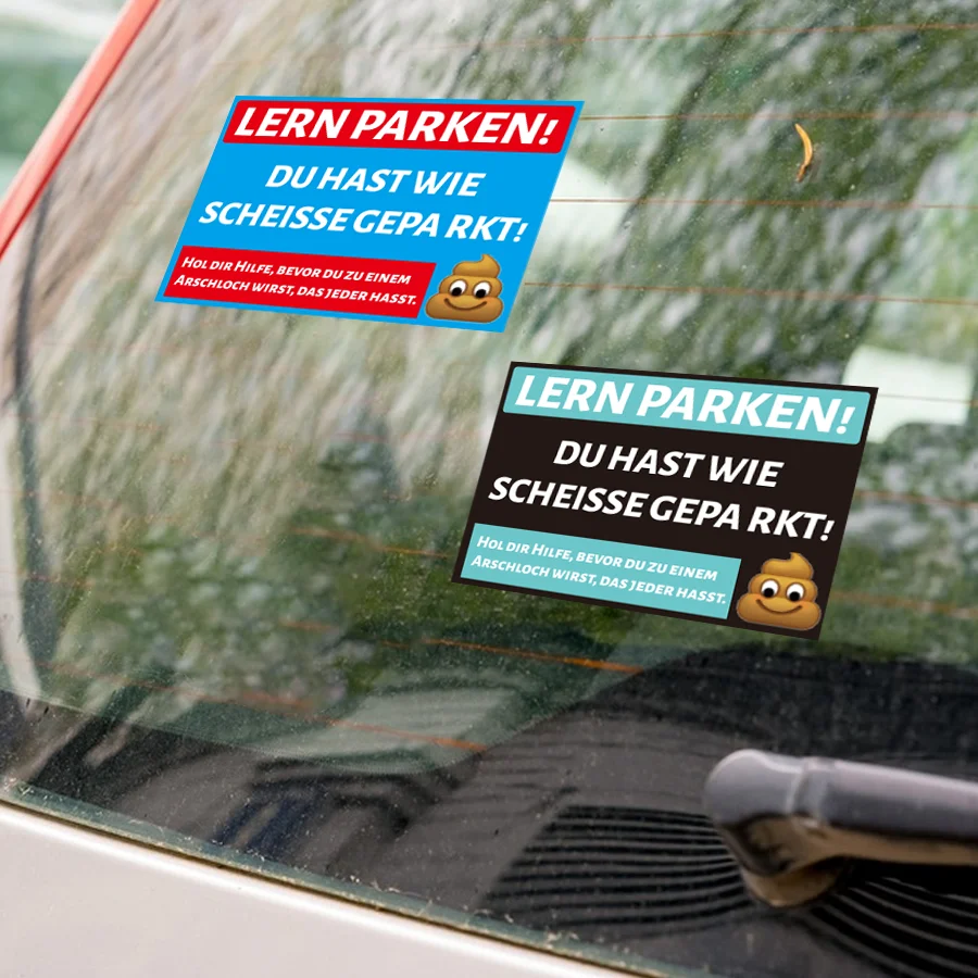 160 Pcs Funny German Parking Warning Stickers , Humorous Car Reminder Labels with Cartoon Design, Single Use,Car Stickers.