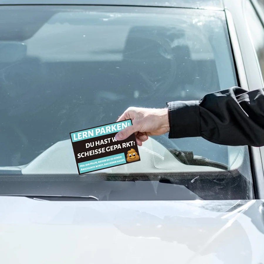 160 Pcs Funny German Parking Warning Stickers , Humorous Car Reminder Labels with Cartoon Design, Single Use,Car Stickers.