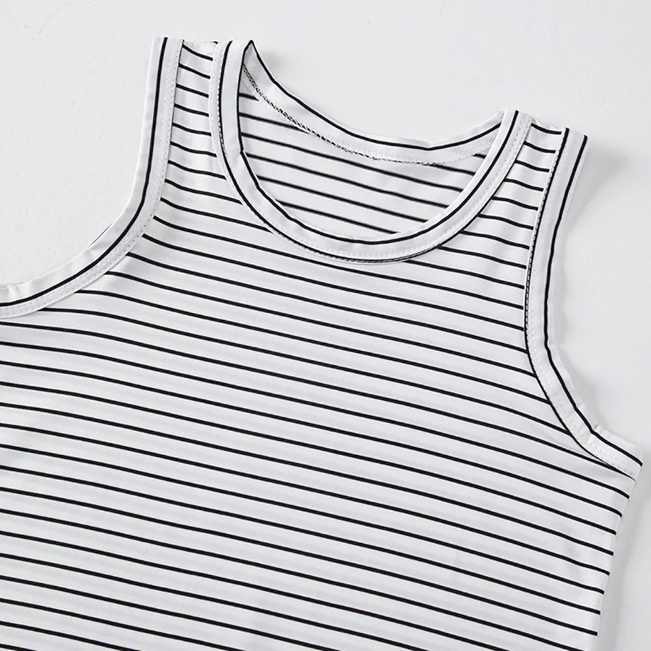 1/2/3 Pcs Children's Four Seasons Joker Striped Vest Boy Leisure Sports Comfortable Bottoming Shirt Girl Thin Cute Multicolor T