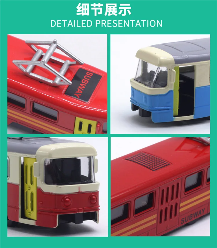 1:90 High Simulation Alloy Tram Model,Simulation Sound and Light Music,Subway Bus Toys,Original Packaging New Products Hot Sale
