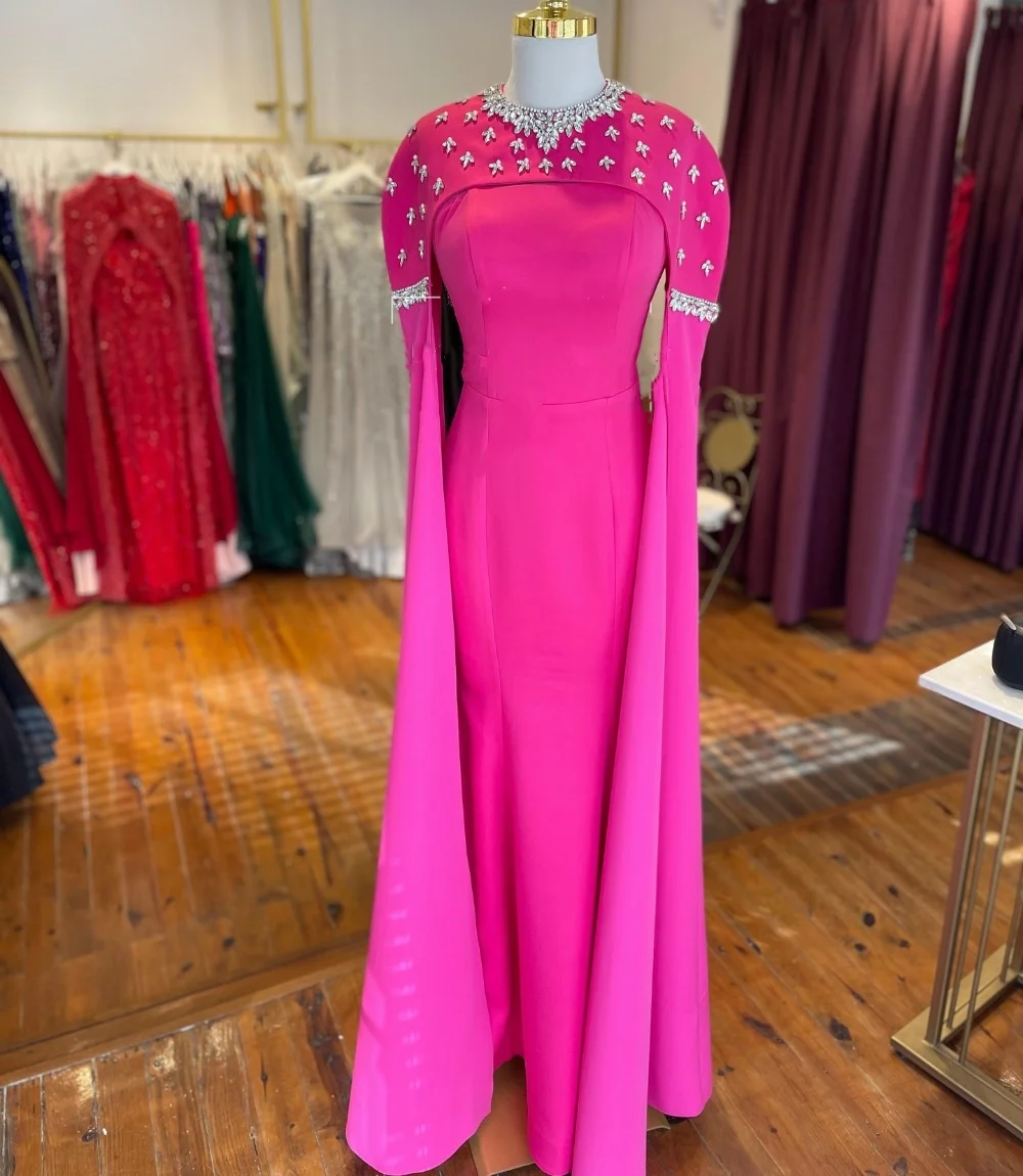 Customized Jersey Pattern Rhinestone A-line Jewel Midi Dresses Bespoke Occasion Prom Exquisite High Quality
