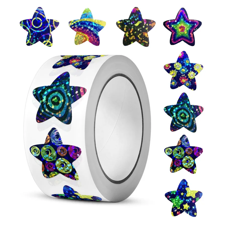 500Pcs Glitter Star Stickers for Kids School Teacher Reward Sticker Cute Party Decor Business Label Scrapbooking Stickers