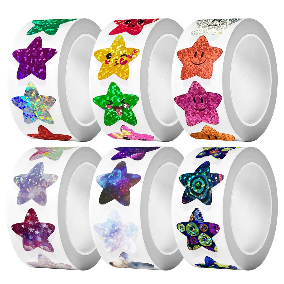 500Pcs Glitter Star Stickers for Kids School Teacher Reward Sticker Cute Party Decor Business Label Scrapbooking Stickers