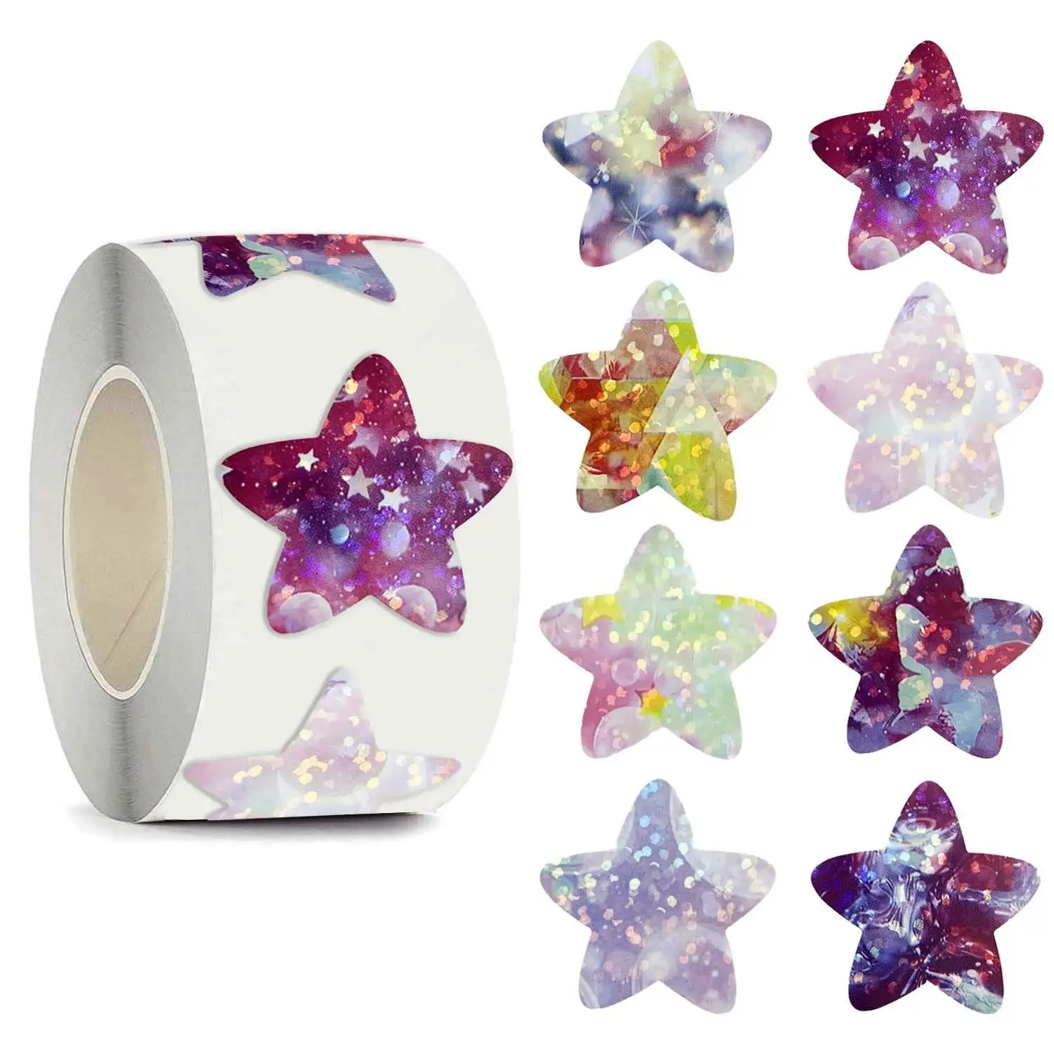 500Pcs Glitter Star Stickers for Kids School Teacher Reward Sticker Cute Party Decor Business Label Scrapbooking Stickers