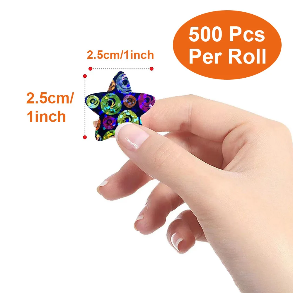 500Pcs Glitter Star Stickers for Kids School Teacher Reward Sticker Cute Party Decor Business Label Scrapbooking Stickers