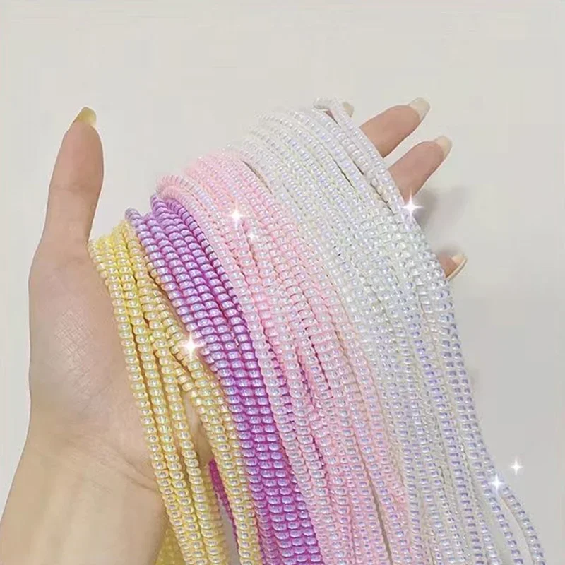New 1.4M Laser Color TPU Spiral USB Charging Cable Protector for IPhone Samsung Huawei Earphone Cord Line Anti-break Protection