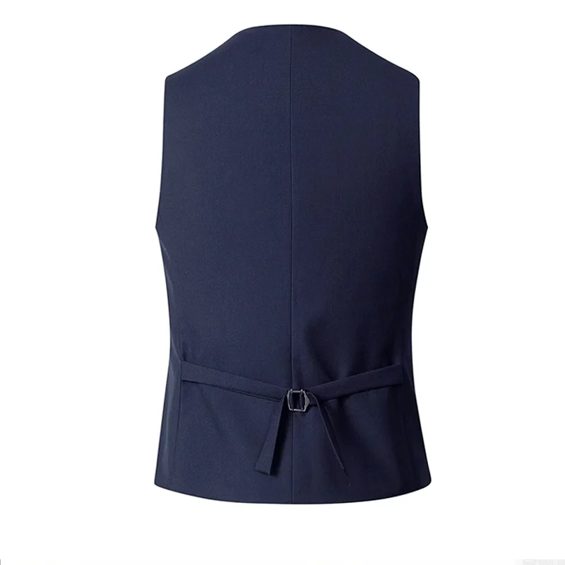 M-7XL Spring/summer Man Suit Vest Sleeveless Vest with Adjustable Waist Single Breasted Solid Color Business Suit Vest Wedding