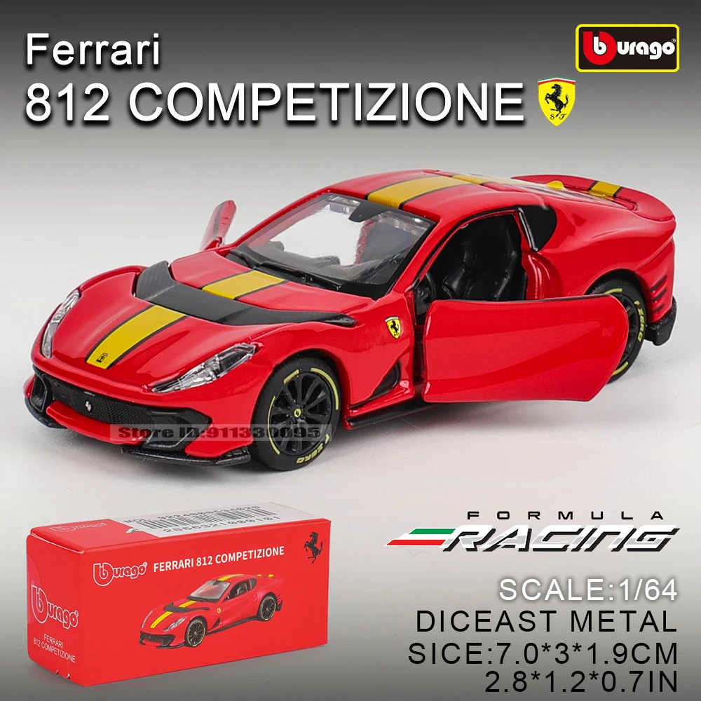 Bburago 1: 64 Ferrari SP3 812 Competitor ENZO F40 F12TDF SF90 458 Collection Series Car Die Casting Model Children's Gift Toy