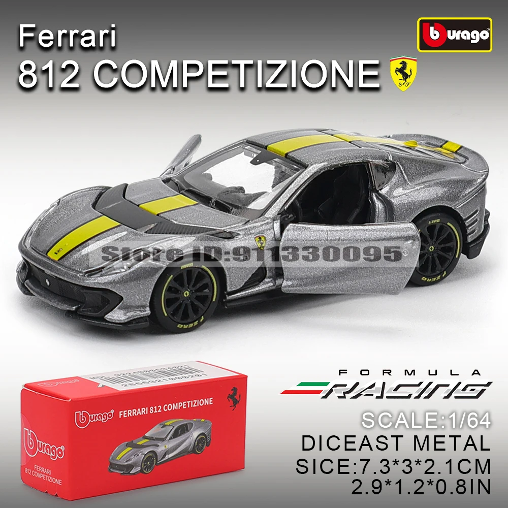 Bburago 1: 64 Ferrari SP3 812 Competitor ENZO F40 F12TDF SF90 458 Collection Series Car Die Casting Model Children's Gift Toy