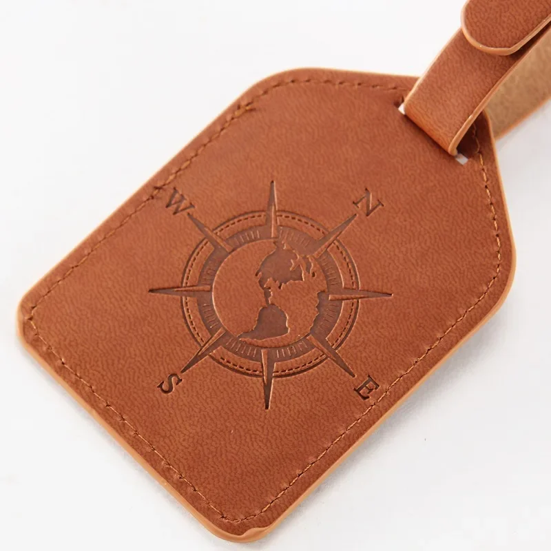 Cute Cat PU Leather Luggage Tag Suitcase Luggage Label Baggage Boarding Bag Portable Name ID Address Holder Travel Accessories