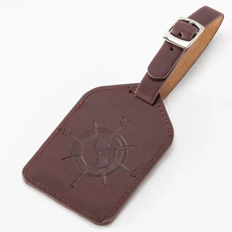 Cute Cat PU Leather Luggage Tag Suitcase Luggage Label Baggage Boarding Bag Portable Name ID Address Holder Travel Accessories