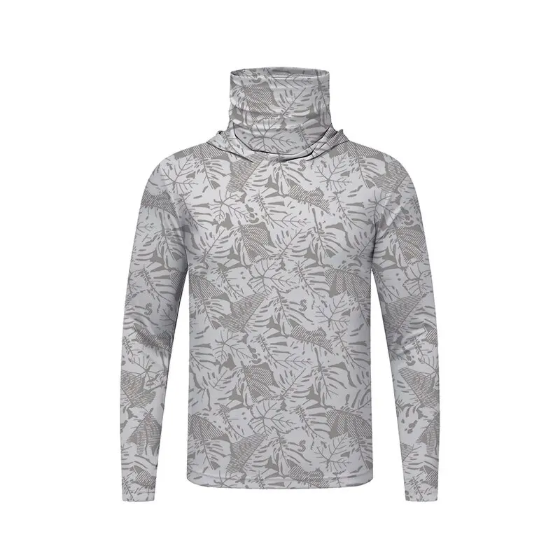 Sun Protection T-Shirts Mens Long Sleeve UV-Proof T-Shirts Fishing Hiking Summer Mask Lightweight Outdoor Protection Hoodie Tee