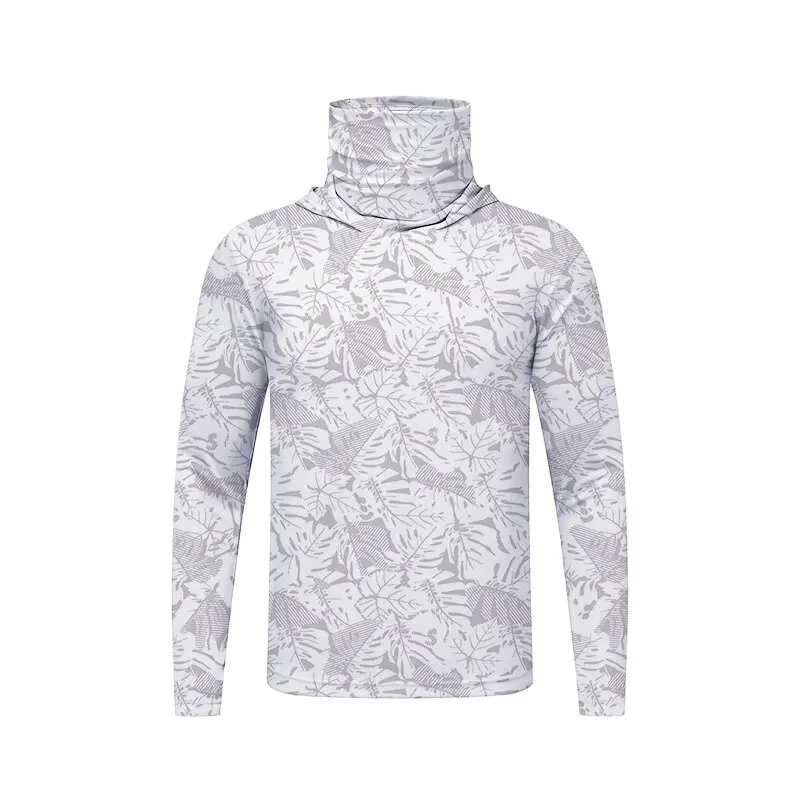 Sun Protection T-Shirts Mens Long Sleeve UV-Proof T-Shirts Fishing Hiking Summer Mask Lightweight Outdoor Protection Hoodie Tee