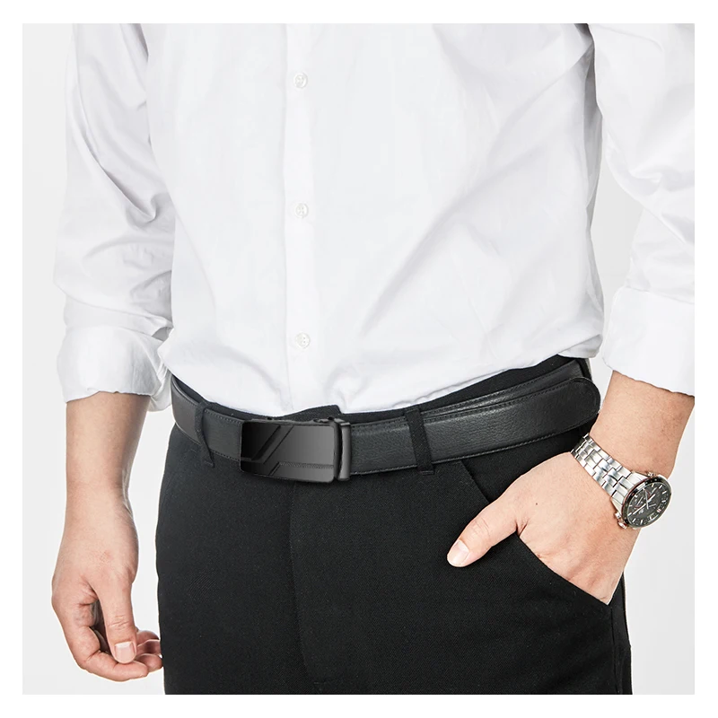 Fashion Business Men's Belt Genuine Luxury Brand Belt Metal Buckle Belt High-Quality PU Leather Soft Belt With Cargo Pants Jeans