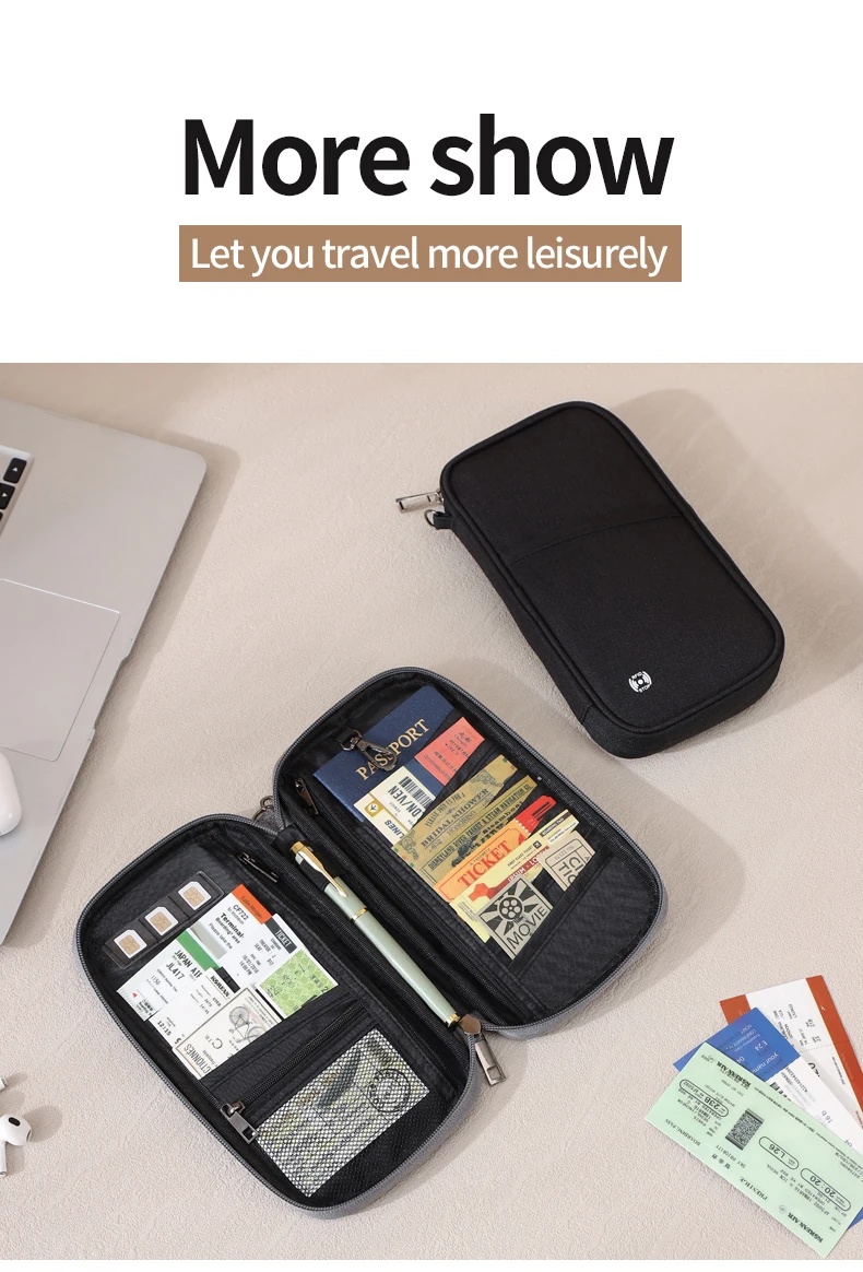 Passport Holder Bag Family Rfid Blocking Passport Wallet Travel Essentials Wallet Travel Document Organizer Credit Cards Case