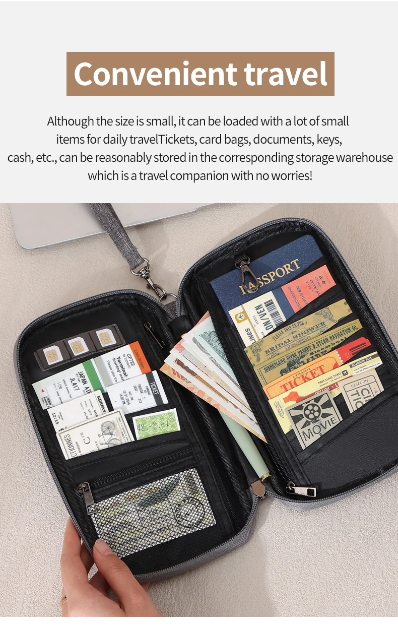 Passport Holder Bag Family Rfid Blocking Passport Wallet Travel Essentials Wallet Travel Document Organizer Credit Cards Case