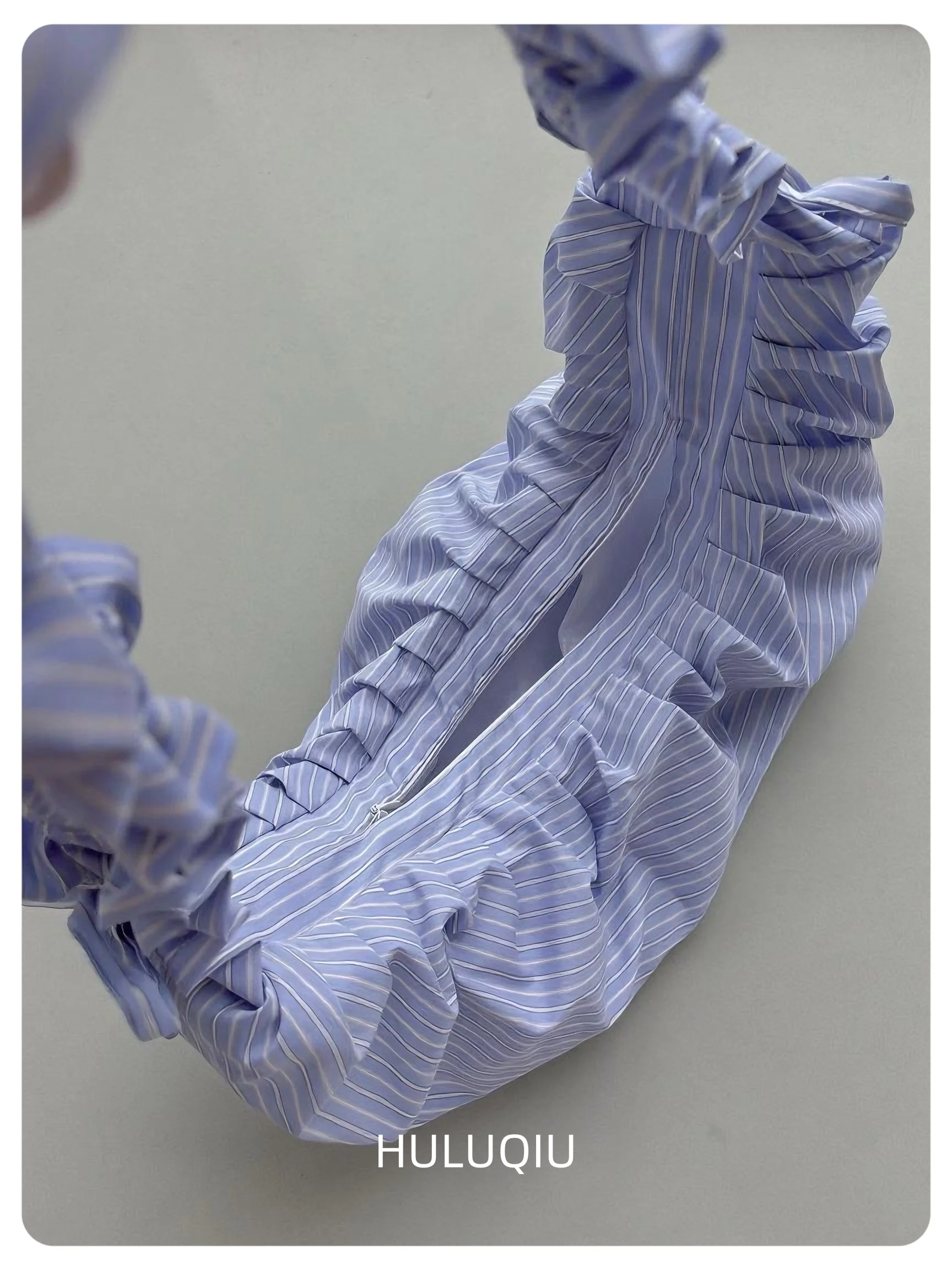Pleated Striped Dumpling Hobo Bag Solid Color Korean Soft Cotton Phone Purse Stylish Underarm Shoulder Shopping Bag
