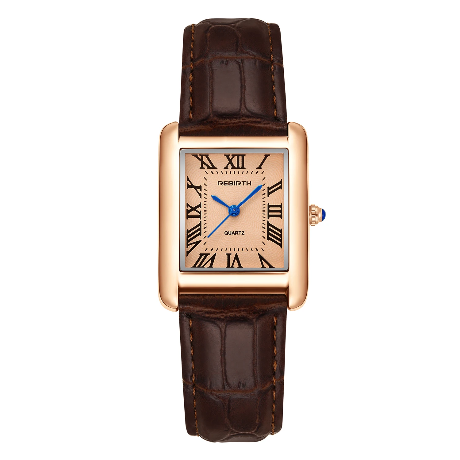 Retro-Style Simple Small Square Watch with Roman Numerals, Trendy and Artistic Quartz Movement Wristwatch