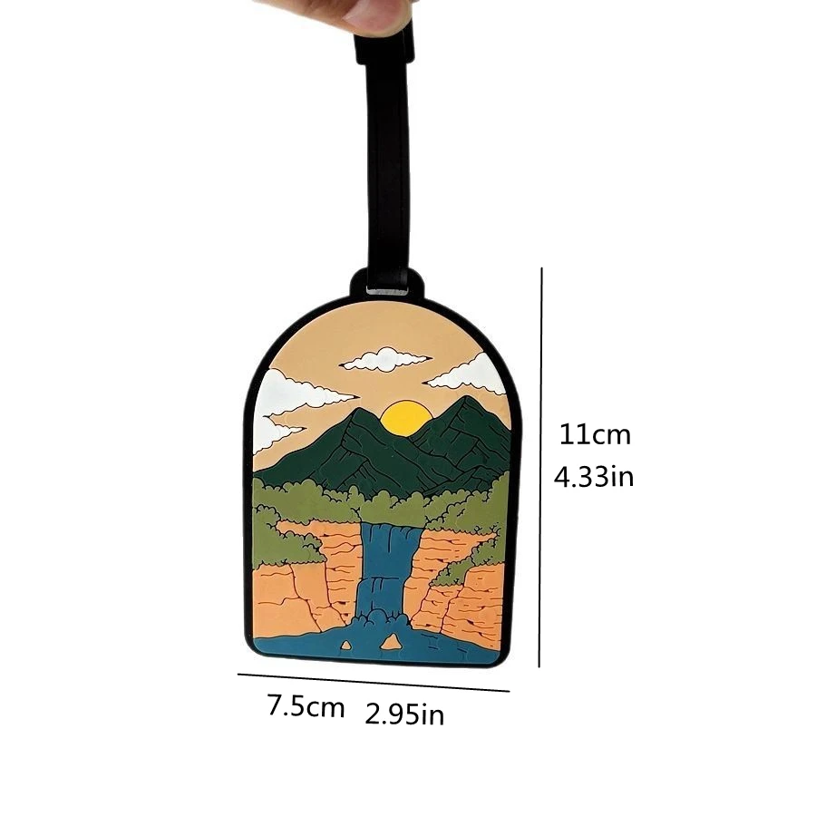 1/3/6pcs landscape luggage tags, station travel luggage check-in, anti loss tags, personal belongings identification tags, airpo