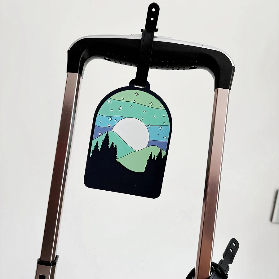 1/3/6pcs landscape luggage tags, station travel luggage check-in, anti loss tags, personal belongings identification tags, airpo