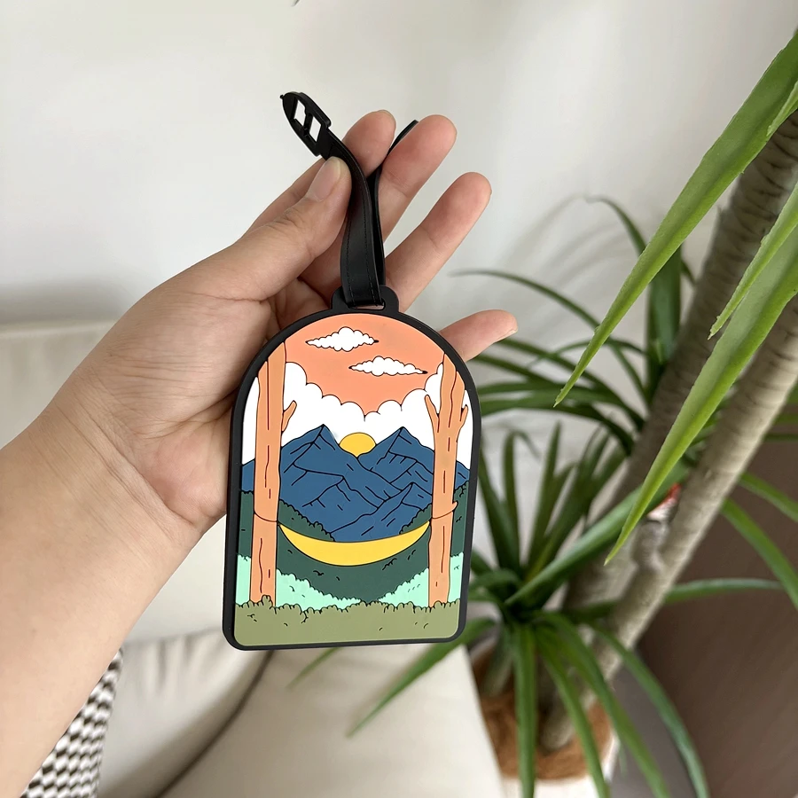1/3/6pcs landscape luggage tags, station travel luggage check-in, anti loss tags, personal belongings identification tags, airpo
