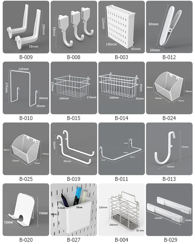 No-Drill Clamp-On Standing Pegboard Storage Organizer, Desktop Rack with DIY Accessories, Office Desk Stationery Holder