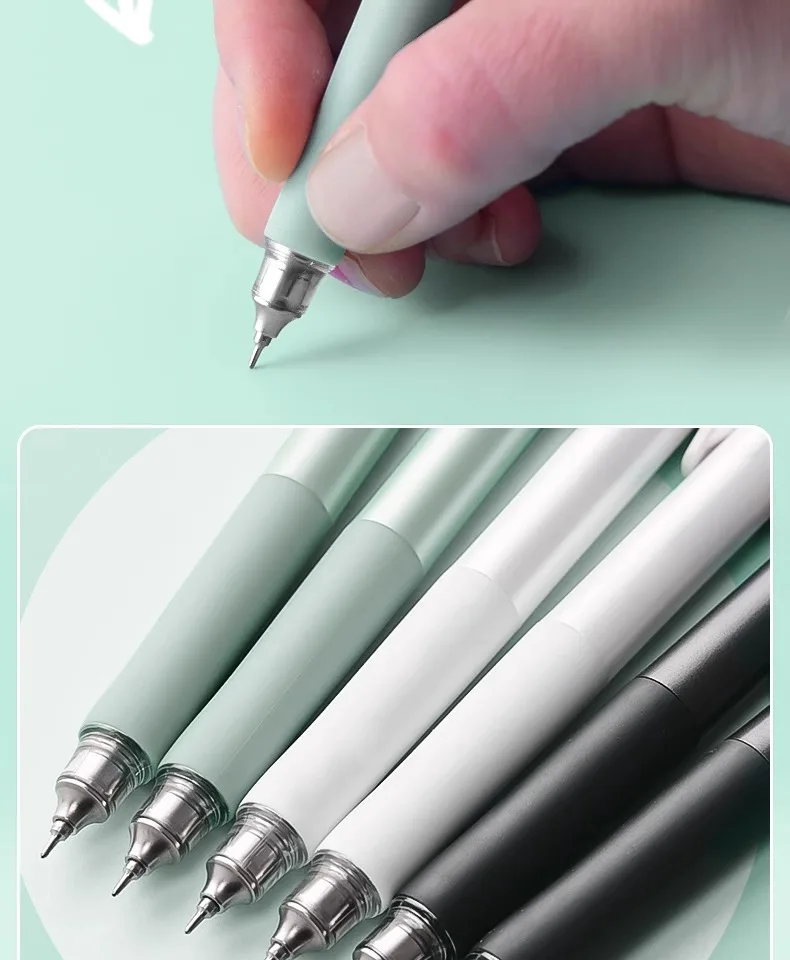 M&G 0.5mm Black Gel Pen Push-Up Neutral ST Needle Tip Tapered Nib Dry Ink Office School Stationery Supplies