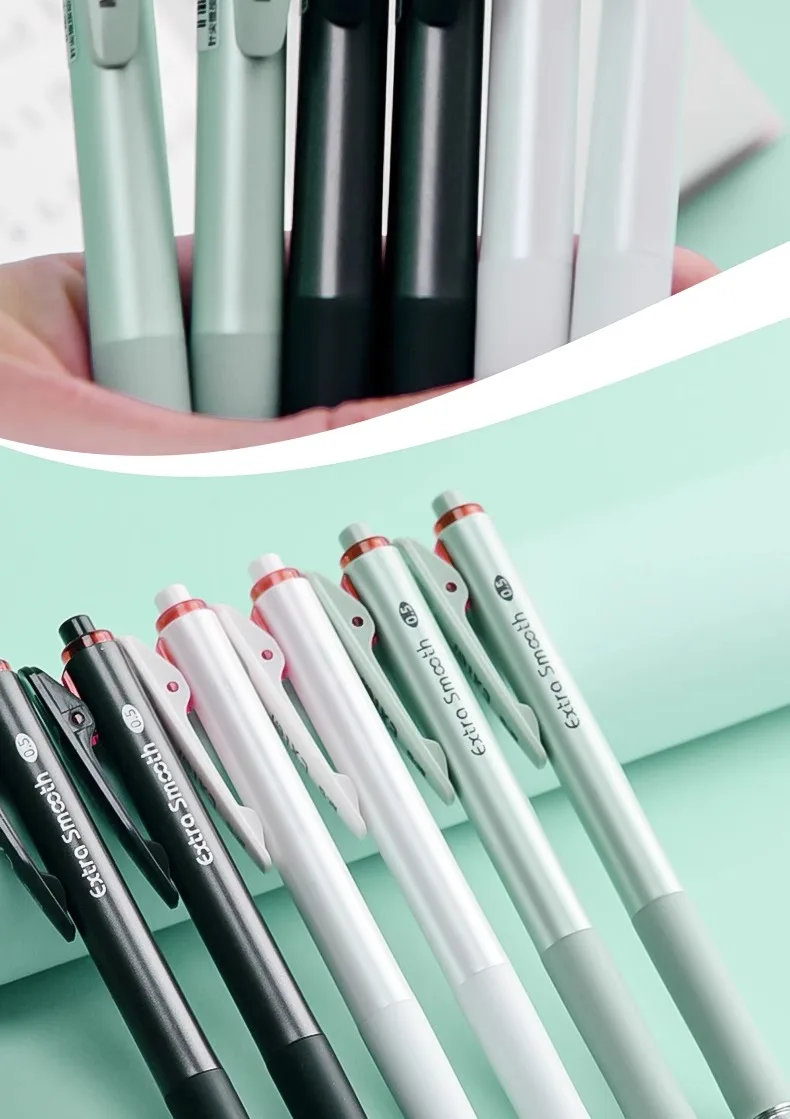M&G 0.5mm Black Gel Pen Push-Up Neutral ST Needle Tip Tapered Nib Dry Ink Office School Stationery Supplies